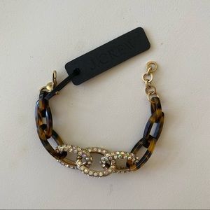 J. Crew Tortoise and Pave Chainlink Bracelet